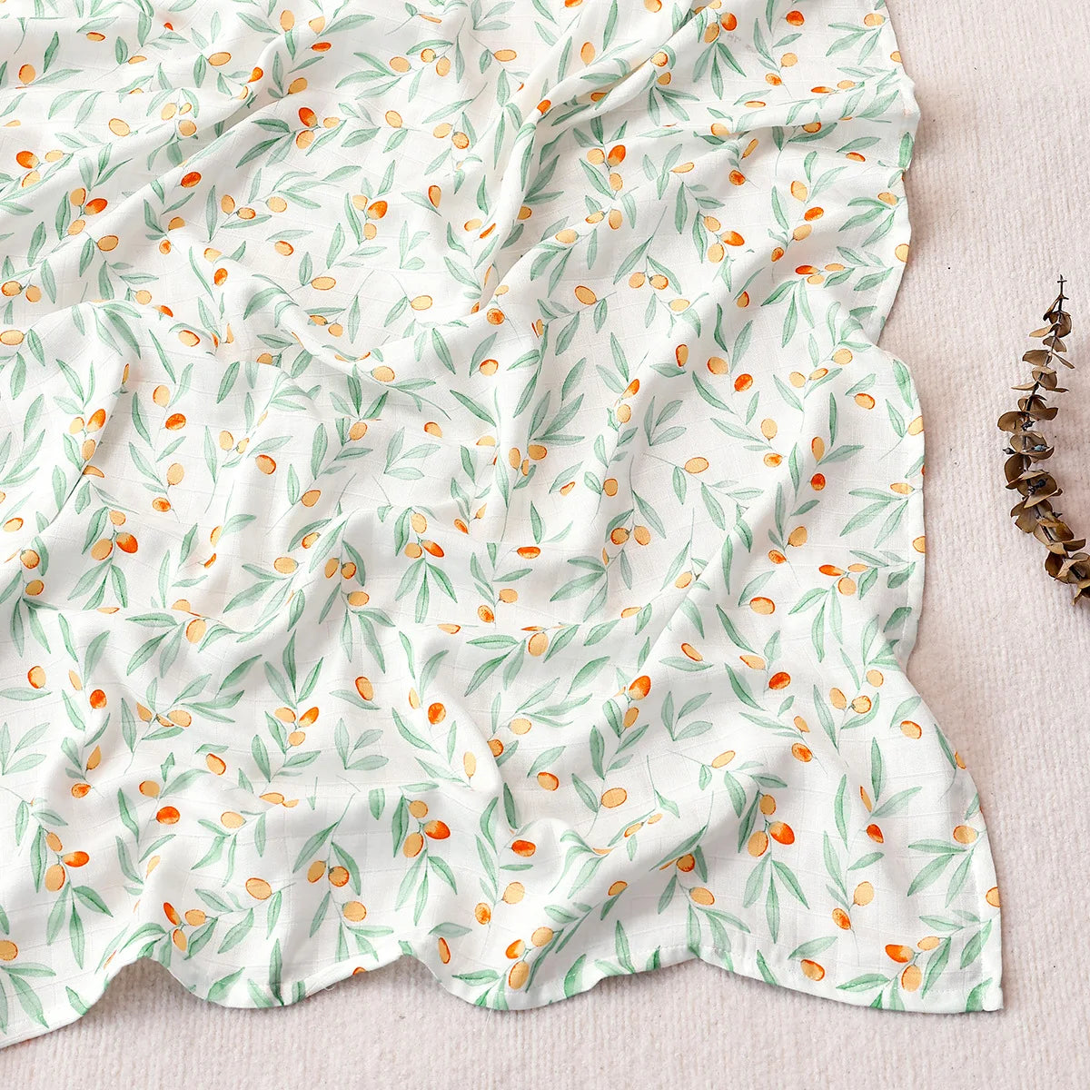 Happyflute Newborn Baby Swaddle Muslin Blanket Bamboo Cotton Fabric Super Soft Waterproof Flame Retardant Portable Cloth Towel