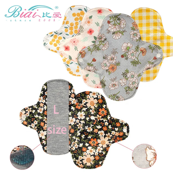Non-slip L Size Antibacterial Graphene  Reusable Sanitary Cloth Pads Soft Panty Menstrual Pad Towel Period Panties Pad