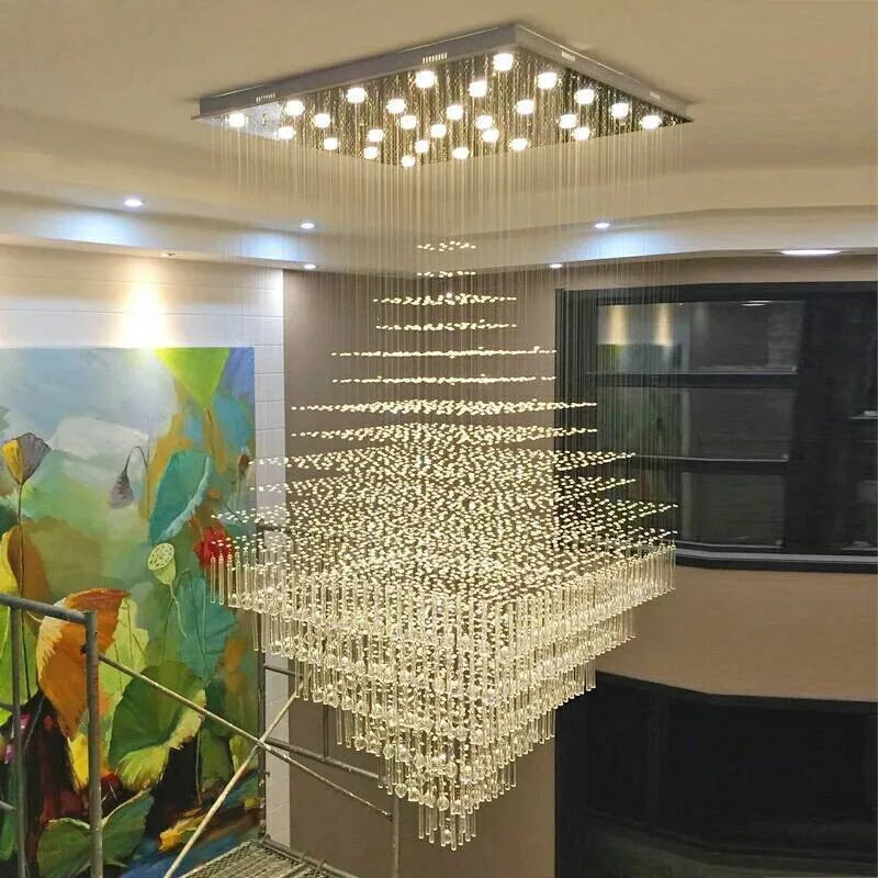 Unique Modern Creative Designer Long Stair Pendant Light for Stairwell Living Room Chandelier Lighting Ceiling Lamp