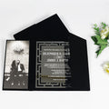Muslim Wedding Party Invitation Black Velvet Hardcover and Silver Mirror Acrylic Wedding Invite With Photo Card