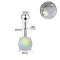 New Arrival Surgical Stainless Steel Four Claw Candy Color Frosted Stone Navel Button Studs Matte Cat's Eye Belly Ring