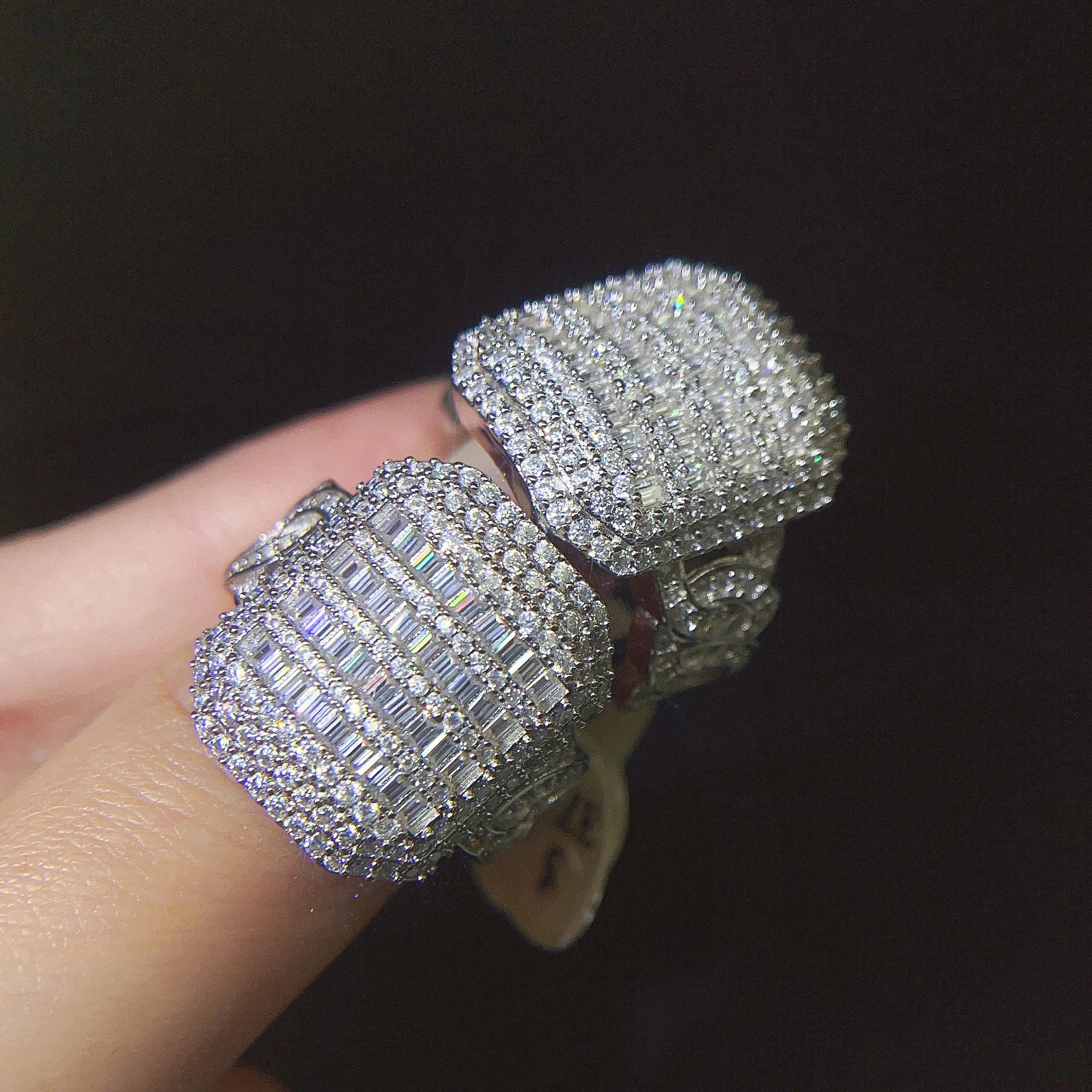 Fashion Blbegutt baguette Moissanite Mens Engagement 925 Diamond Hip Hop Jewelry Iced Out Ring