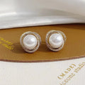 E2215 7-8mm DIY Natural Freshwater Pearl Charm Earrings Mounting Accessory 925 Sterling Silver Gold Plated  Jewelry for Women