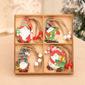 New 12 Pack Christmas Wooden Box Wooden Pendant Faceless Old Man Wooden Pendant Christmas Tree Decoration Pendant