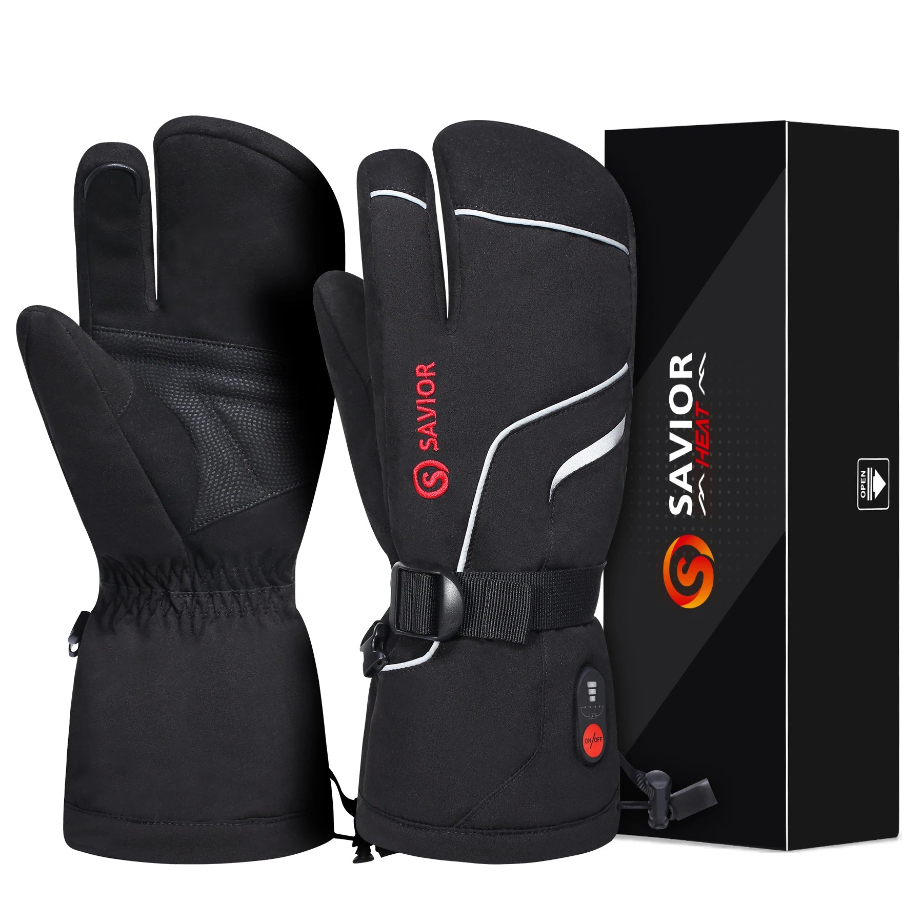 Professional Ski Snowboard Electric Glove Finger Heating Anti Slip Palm Long Battery Heated Gloves