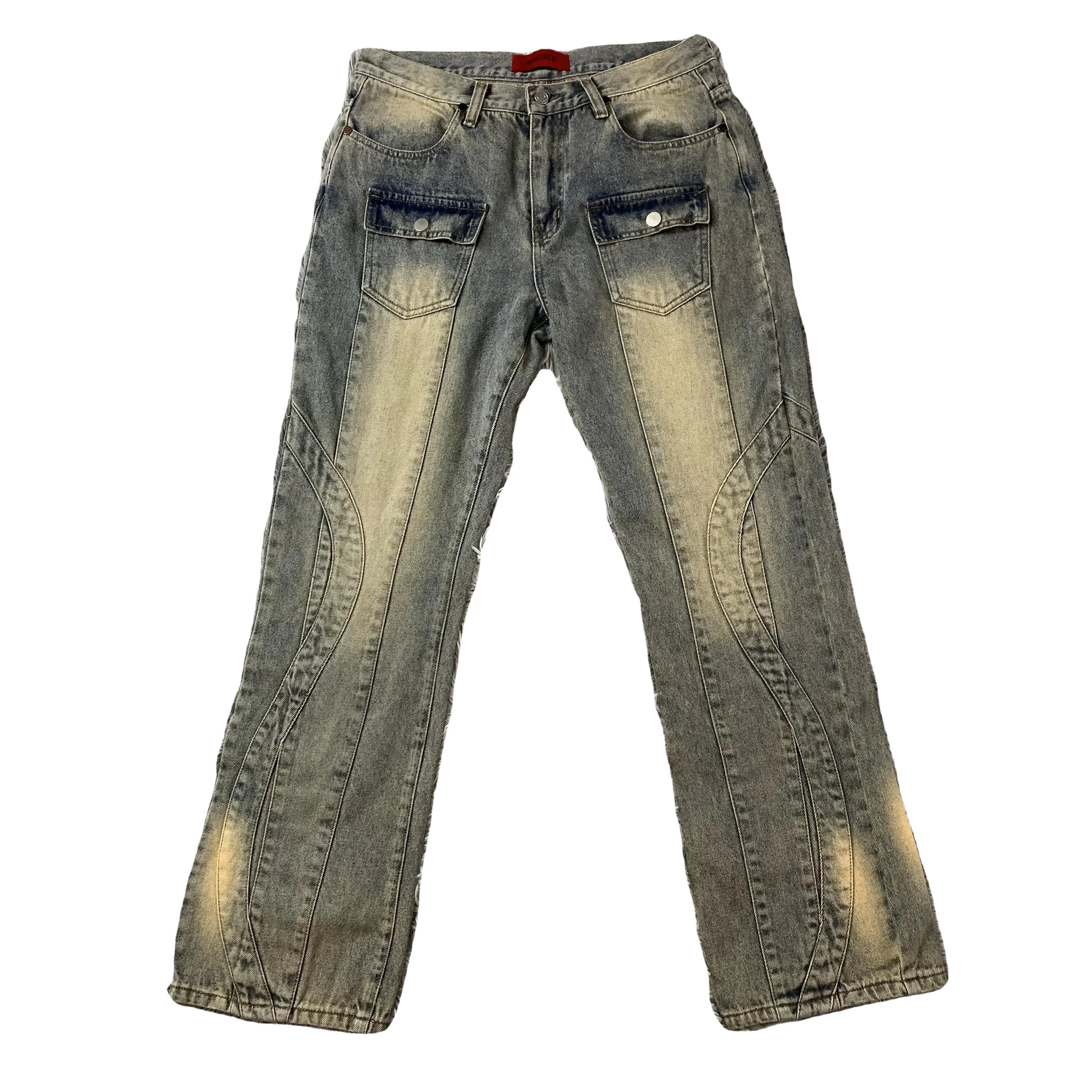 DENIMGUYS Men's Jeans American Y2K Streetwear High Street Goth Retro Loose Y2k Denim Pants