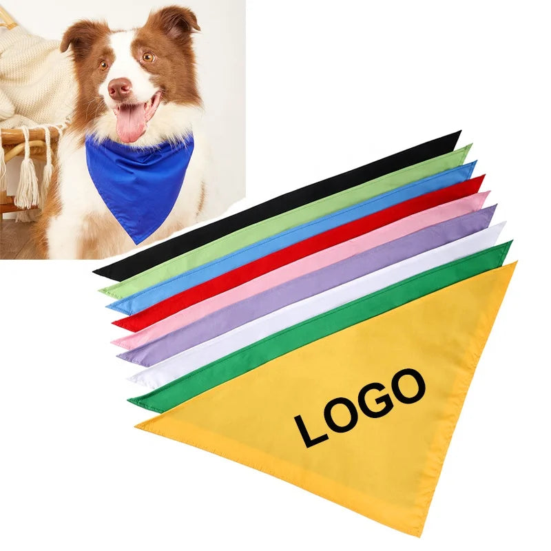 Custom Logo Cotton Triangle Pet Neckerchief Bandana for Pets Dog Puppy