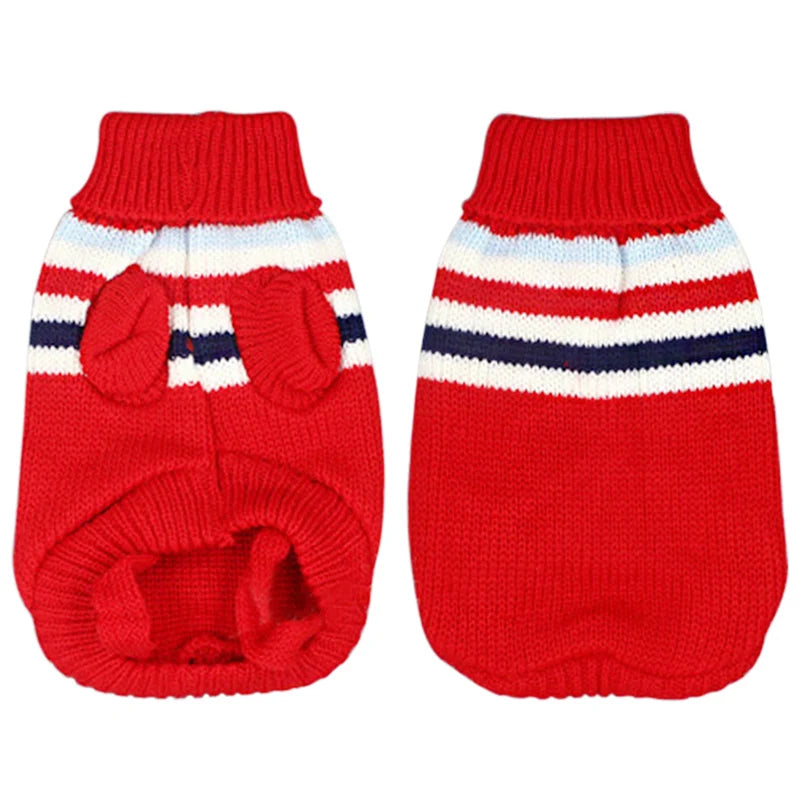 Best Seller Luxury Winter Cartoon Cat Dog Clothes Warm Christmas Sweater for Small Pet Knitting Crochet Coat