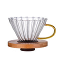 Heat-resistant Glass Coffee Dripper 4 Cups for Barista Coffee Brewing Cup Hand Drip Coffee Maker GV04C