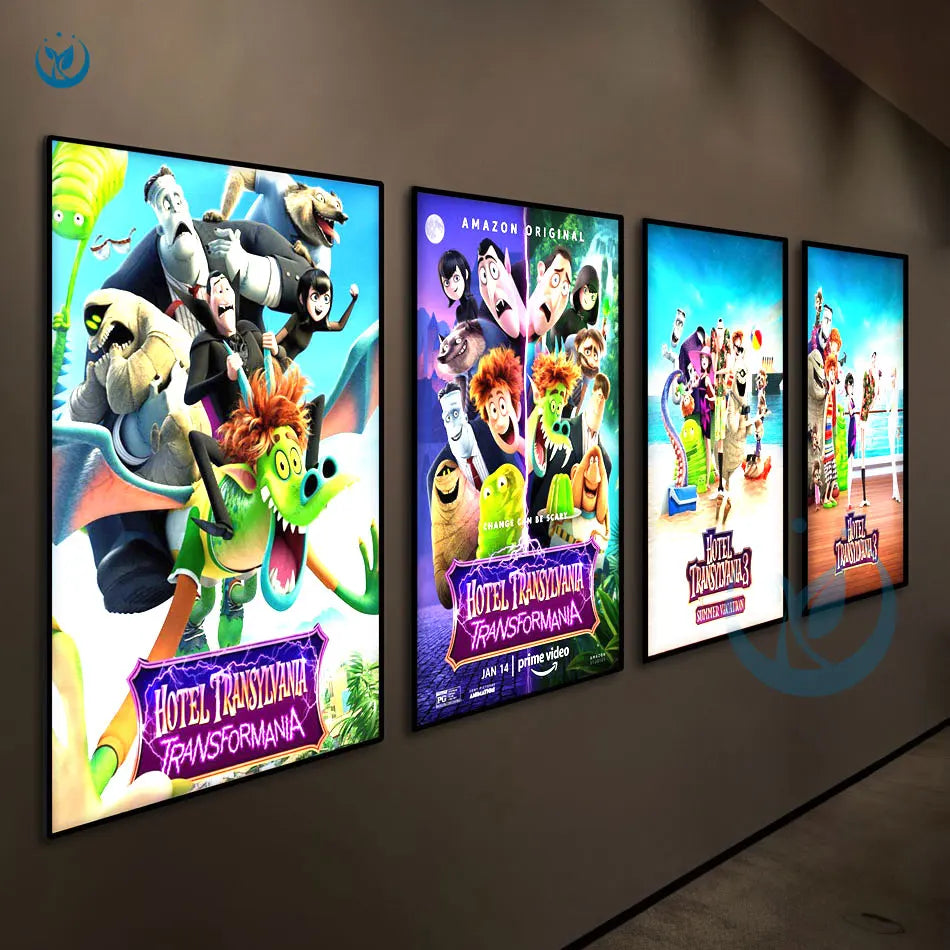 Ultra Slim Rectangle Aluminum Frame LED Light Box Backlit Bright Advertising Sign Poster Frame