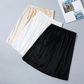 45cm Length Women Underskirt for Dress Ladies Thin Silk Midi Petticoat