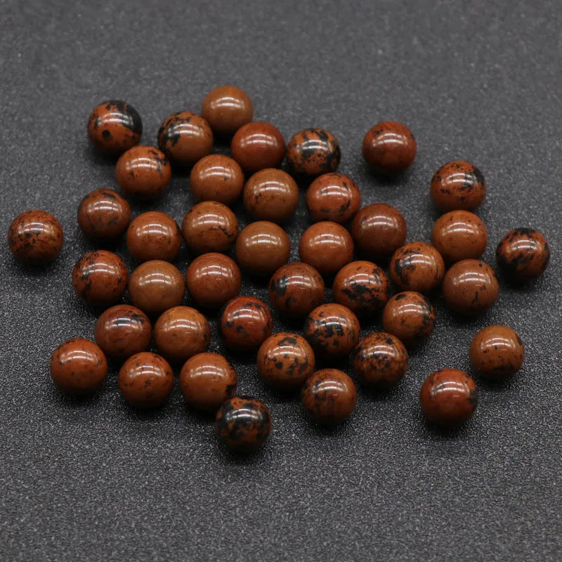 DIY Diy Natural Mahogany Obsidian jewelry ball Aquamarine gemstone Sphere for pendant