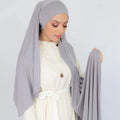 Elasticity Shawl Muslim Women Double Loop Jersey Instant Hijab Scarf Modal Plaid Four Season
