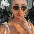 Classic Metal Square Polygon Sunglasses Irregular Frame Hexagon Sunglasses Men Driving Uv400 Sunglasses