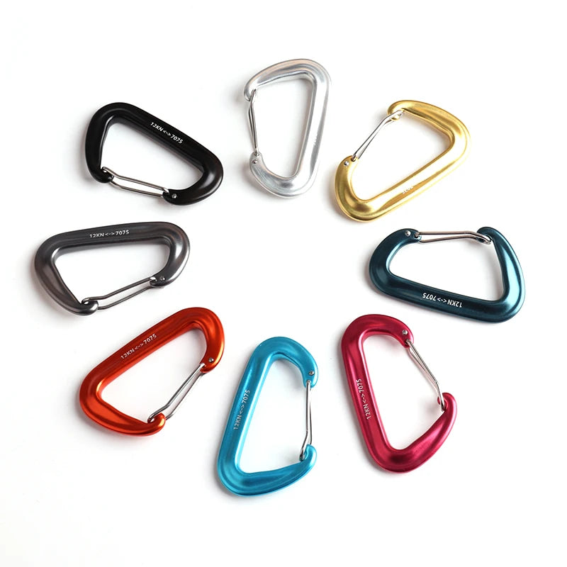 Aluminum 7075 12KN D Shape Hook Snap Hook Plain Finish Colorful Climbing Mini Carabiner with Custom Logo for Mining Use