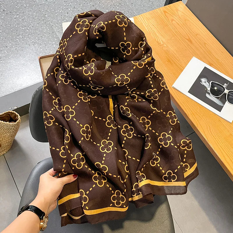 Autumn Plain Black and White Thick Warm Viscose Cotton Printed Shawls Women Muslim Hijab Fashion Scarf Malaysia Arab Hijabs