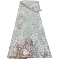 White Sequins Dress Lace Fabric Embroidery Wedding Lace Materials Guipure Lace Fabric