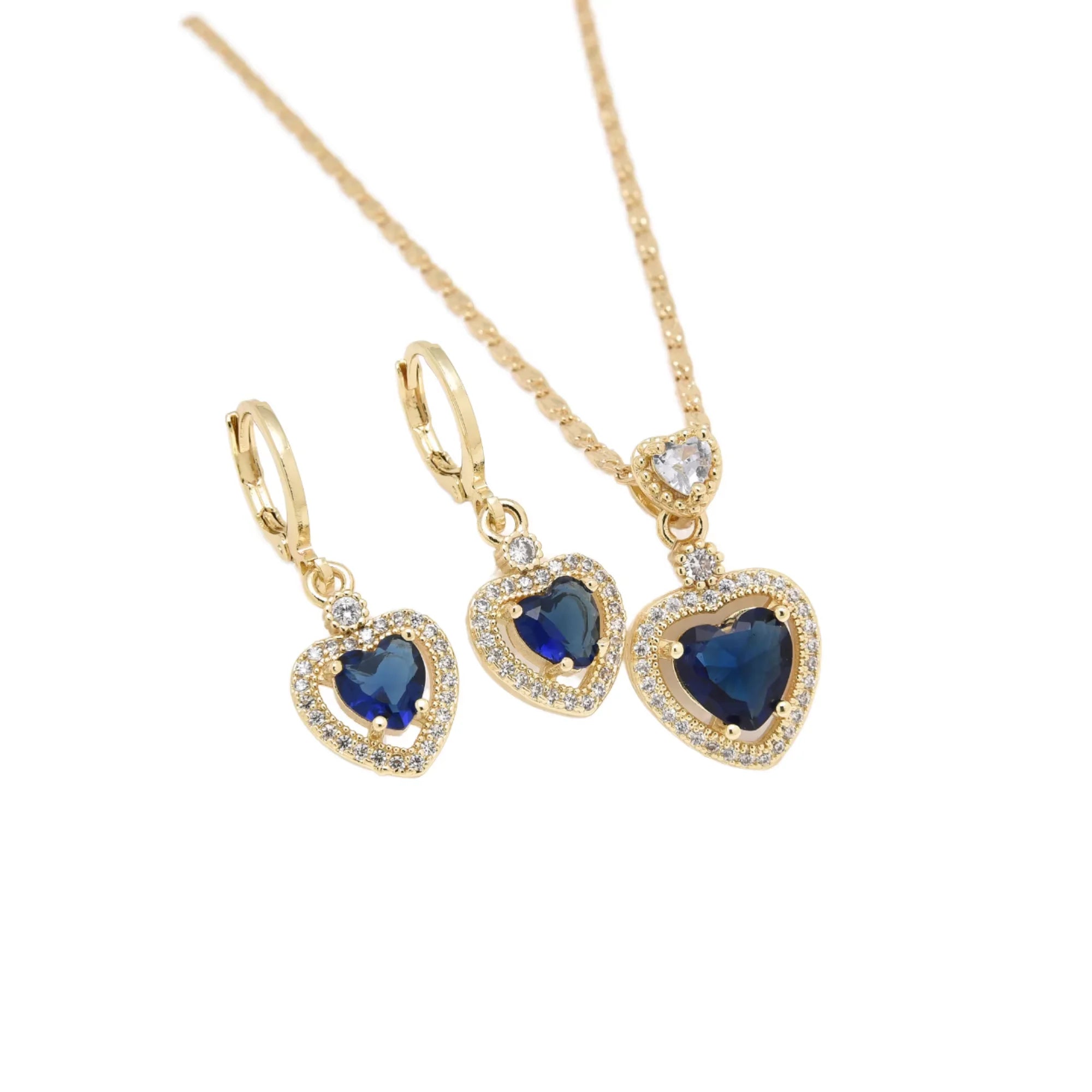 Elegant Love Pendant Earring and Necklace Set Fashionable Brass Jewelry for Women for Wedding and Party Valentine's Day Gift