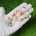 EM1289 Fashion Dainty Small Mini Minimalist 18k Gold Multicolor Women Enamel Rainbow Evil Eyes Huggie Hoop Earring for Ladies