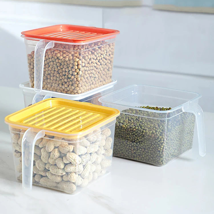 Sesame Hot Sale Fresh-keeping Airtight Food Storage Box With Handle & Lid Plastic Fridge Food Storage Container