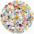100Pcs Ink Painting Style Cute Cat Graffiti Stickers for Laptop Phone Diary Vinyl Cartoon Funny Kitty Sticker