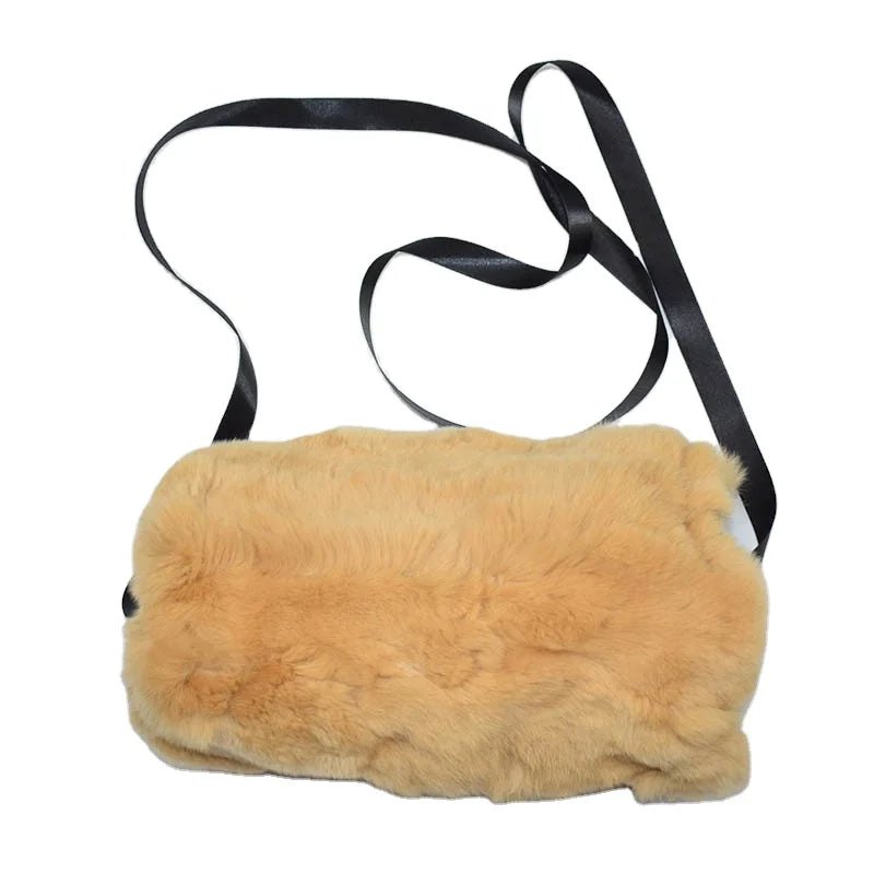 MWFur Hand Warmer Rex Rabbit Fur Muff Rex Rabbit Fur Hand Muff for Winter Fashion Custom Made Fur Hand Muff Winter