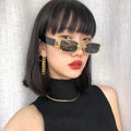 Teenyoun Small Rectangle Punk Sun Glasses Women Brand Designer Eyeglasses Vintage Metal Ring Decoration Men Sunglasses UV400