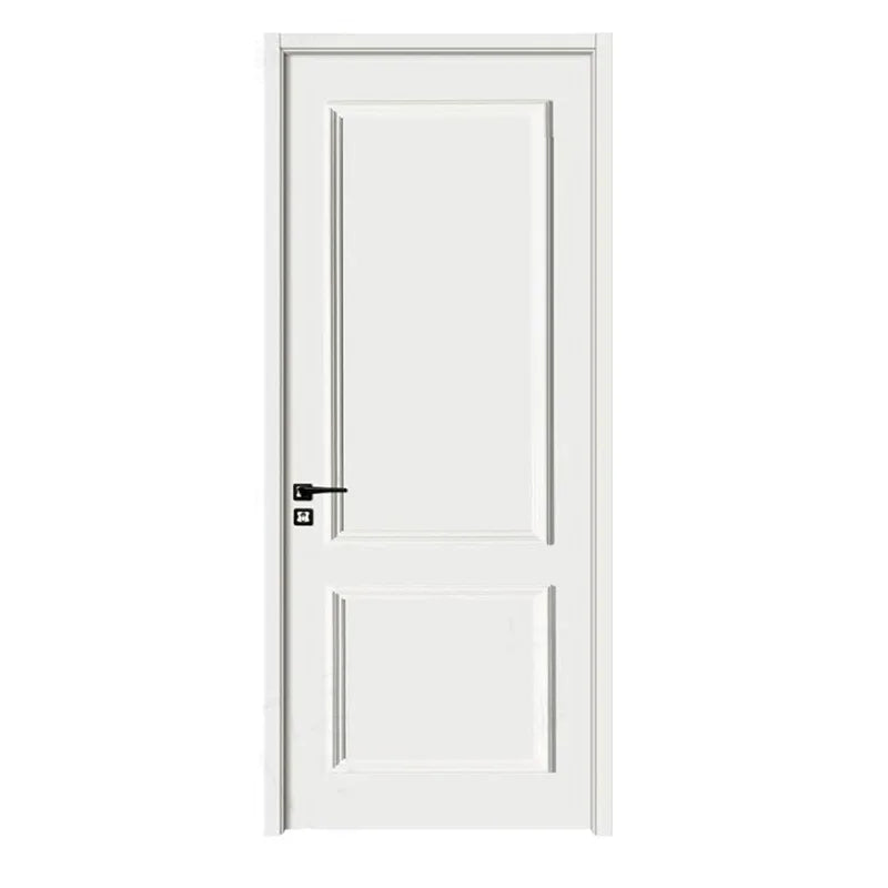 Factory Price WPC Door Interior Flush Hotel Door MDF Wooden Bedroom Composite Doors for Houses with Frame
