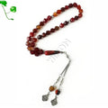 Winon 33 45 51 99 Natural Agate Islamic Prayer Beads Silver Plated Religious Rosary-Guangdong Unisex Anniversary