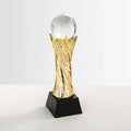 MH-J177 Custom logo Football Optical Glass Gold Wheat Trophy Resin Trophy Crystal Trophy