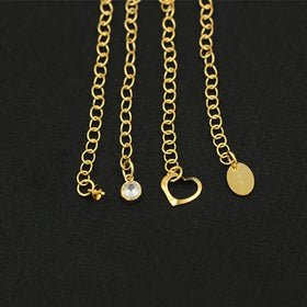 Real 14K No Tarnish Gold Filled Extension Chain With Circle Heart Zircon Peg Bail Stick Link Chain With Multiple Shape Tags
