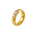 PVD 18K Gold Plated Stainless Steel Jewelry Teardrop Cubic Zircon Finger Waterproof Hypoallergenic Accessories Rings R214146