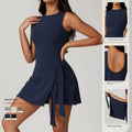Custom Logo Anti-walking Tight-fitting Sports Dress Slim-looking Gym Wear With Chest Pad Casual Fitness Yoga Tennis Skirt