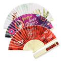 Fashionable Design Popular Crafts African Print Custom Folding Bamboo Hand Fan Personalized Fabric Hand Fans