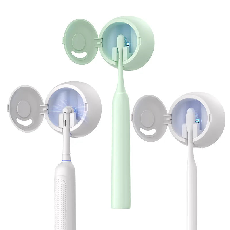 UVC Toothbrush Sterilizer Portable Rechargeable Sanitizer Box 99.99% Sterilization Rate 65 Days Working Time for Travel Home Use