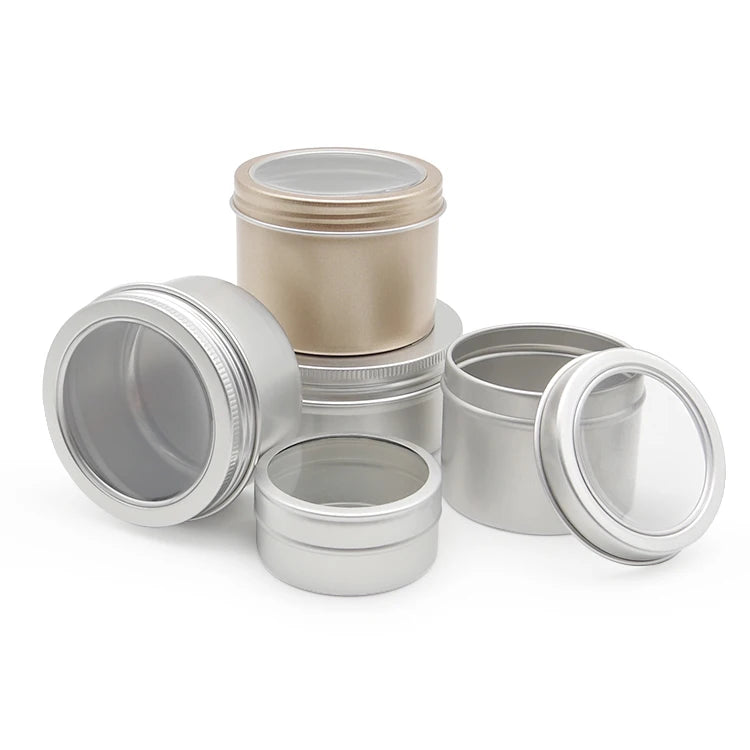 Custom Printed Aluminum Spice Jars Packaging Box with Clear PVC Window for Food Candy & Sugar