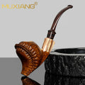 MUXIANG Free Style Imitation Leather Tobacco Pipe Resin Decoration Ring Smoking Pipe With Cumberland Stem