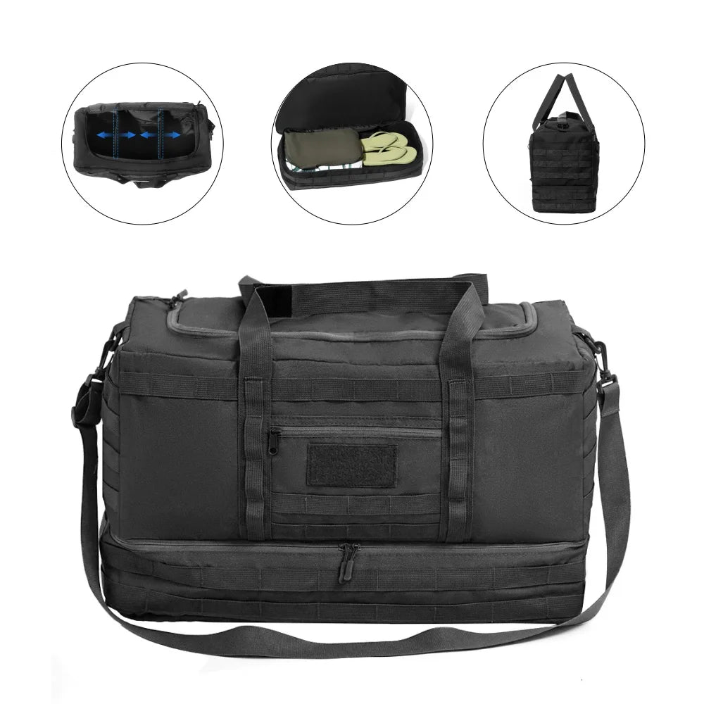 Wholesale 50L Tactical Duffel Bag Waterproof 3 in 1 Tactical Backpack Large Capacity Outdoor Camping Climbing Bag