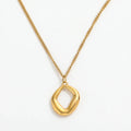Fenny 18K PVD Plated Simple Irregular Circle Pendant Necklace Versatile for Women Stainless Steel Jewelry Wholesale