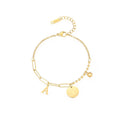 Women's Fine Jewelry Stainless Steel Alphabet Chain Bracelet Fashion Charm Bracelets for Wholesale