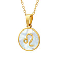 Designer White Seashell Necklace Woman Gold Plated Stainless Steel Pendant Necklace Jewelry