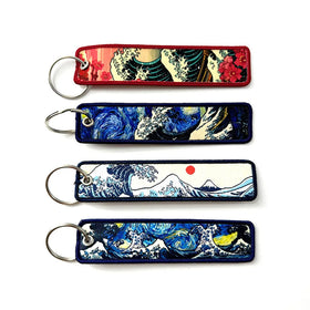 20 Designs Car Auto Racing Keyring JDM MotorGP Car Fans Hokkaido Sea Waves Woven Keychain Jet Tag