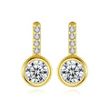 Daidan Earrings Rhodium Circle Earrings Sterling Silver Simple Stud Dainty Gold Plated 18K Drop Earrings