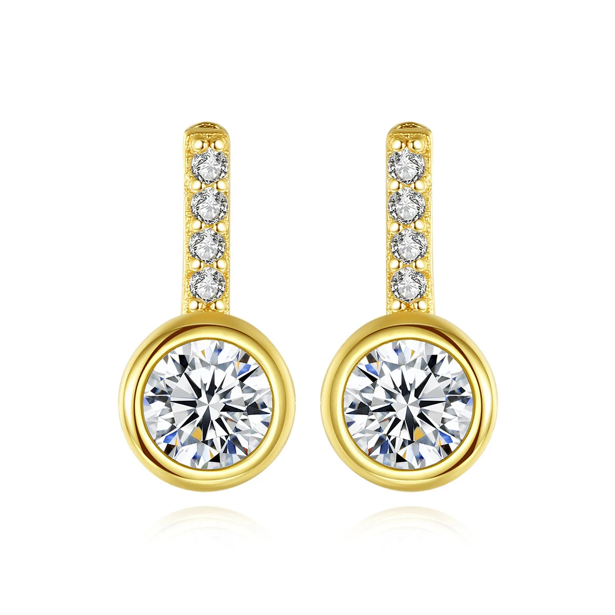 Daidan Earrings Rhodium Circle Earrings Sterling Silver Simple Stud Dainty Gold Plated 18K Drop Earrings