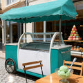 Portable Compact Stainless Steel Ice Cream & Gelato Cart with GPS Tracking Rust Resistant Trendy Outdoor Dessert Cart