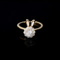 Zircon Rotating Ring Relieving Stress Rabbit Cute Cubic Zirconia Spinner Copper Ring Open Adjustable for Valentine's Day Gift