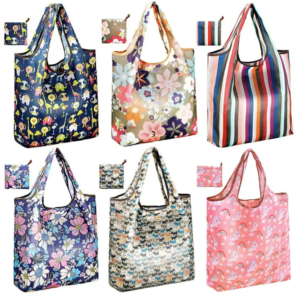 Personalized New Arrival Large Women Cute Eco Friendly Kitchen Reusable Grocery Bags Foldable Shopping Tote