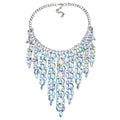 New Trendy Fashion Bridal Jewelry rainbow Rhinestone Necklace for Women
