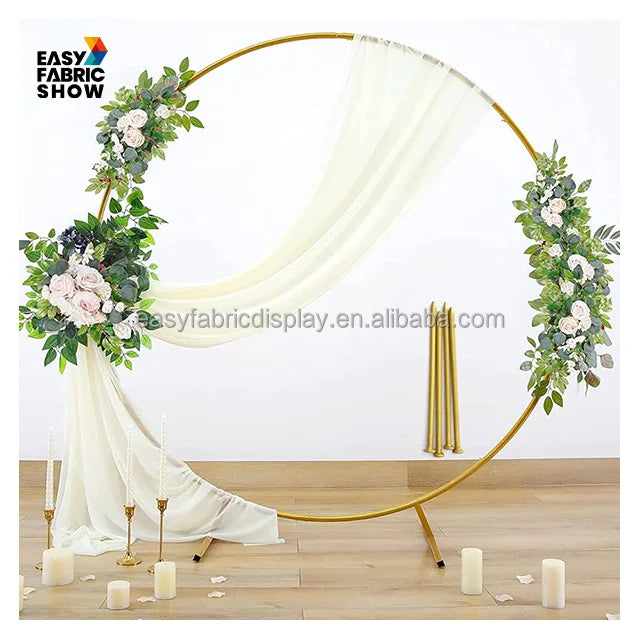 Hot Selling round Pillow Case Background Decoration for Weddings round Backdrop Stand Aluminum Wedding Arch Decor Frame