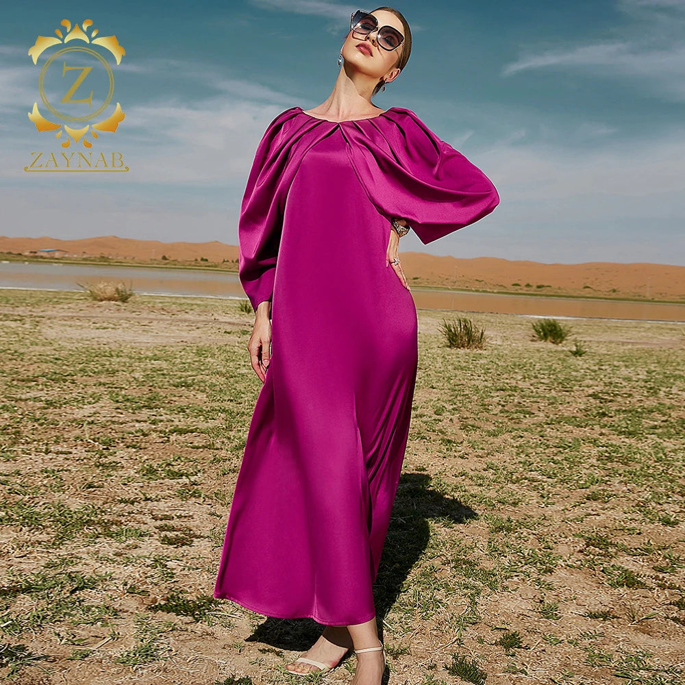 Zaynab Kaftan Abaya Islamic Clothing Moroccan Sudanese Chiffon Kaftan Dubai Muslim Women Abaya